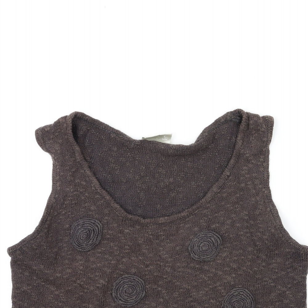 Minuet Womens Brown  Knit Pullover Jumper Size 14