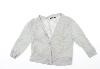 NIC+ZOE Womens Grey   Cardigan Jumper Size M