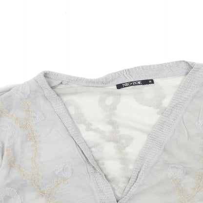 NIC+ZOE Womens Grey   Cardigan Jumper Size M
