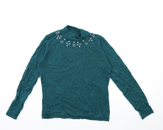 Bonmarché Womens Green  Knit Pullover Jumper Size XS