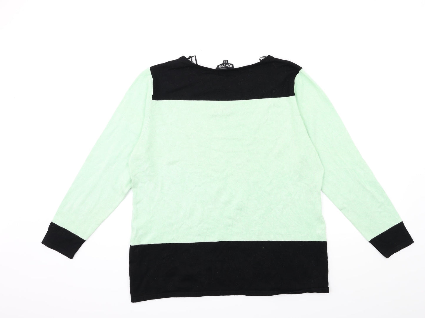 marble Womens Green  Knit Pullover Jumper Size 4