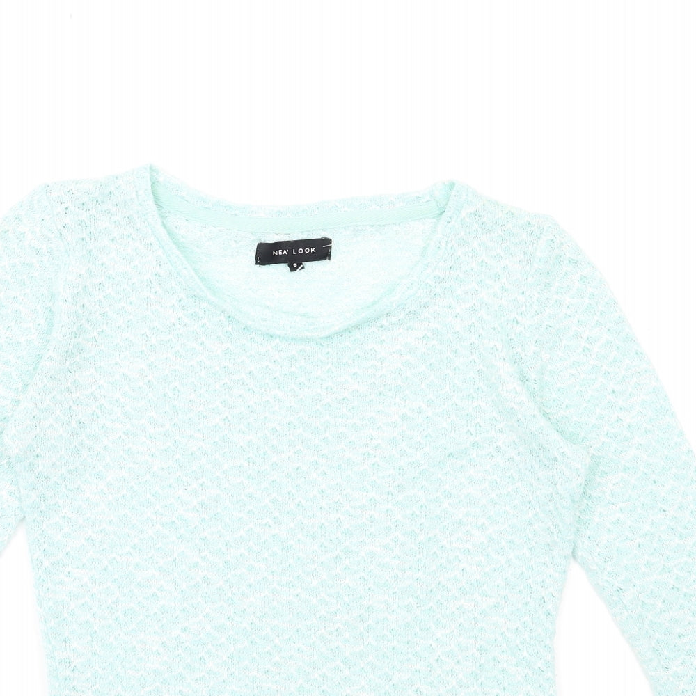 New Look Womens Green  Knit Pullover Jumper Size 6