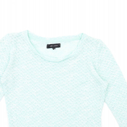 New Look Womens Green  Knit Pullover Jumper Size 6