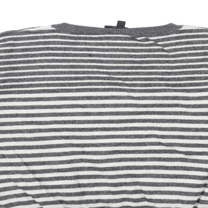 Topshop Womens Grey Striped Knit Pullover Jumper Size 8
