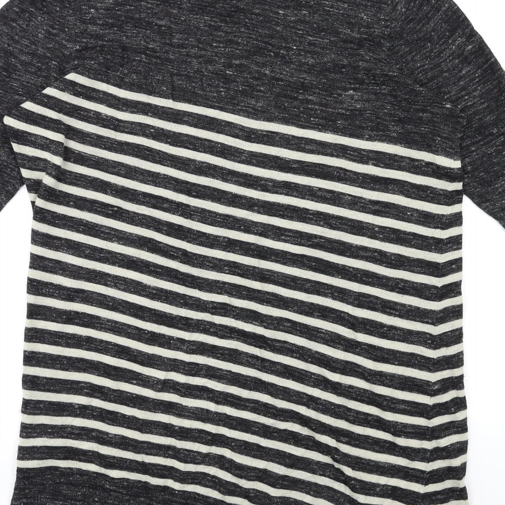 Marks and Spencer Womens Black Striped Knit Pullover Jumper Size 18