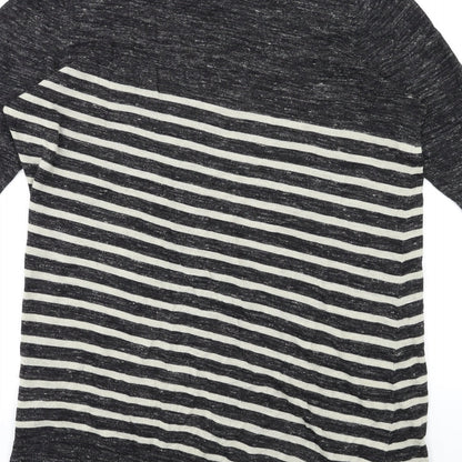 Marks and Spencer Womens Black Striped Knit Pullover Jumper Size 18