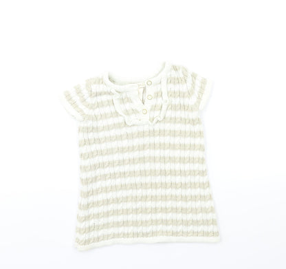 Cynthia Rowley Baby Gold Striped Knit Jumper Dress  Size 9-12 Months
