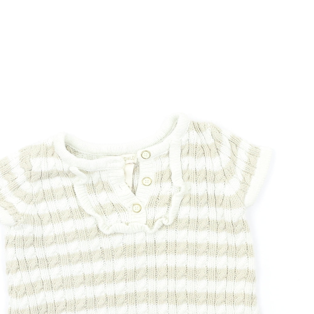 Cynthia Rowley Baby Gold Striped Knit Jumper Dress  Size 9-12 Months