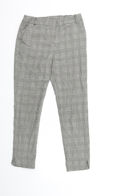 TU Womens Grey Check  Trousers  Size 8 L25 in