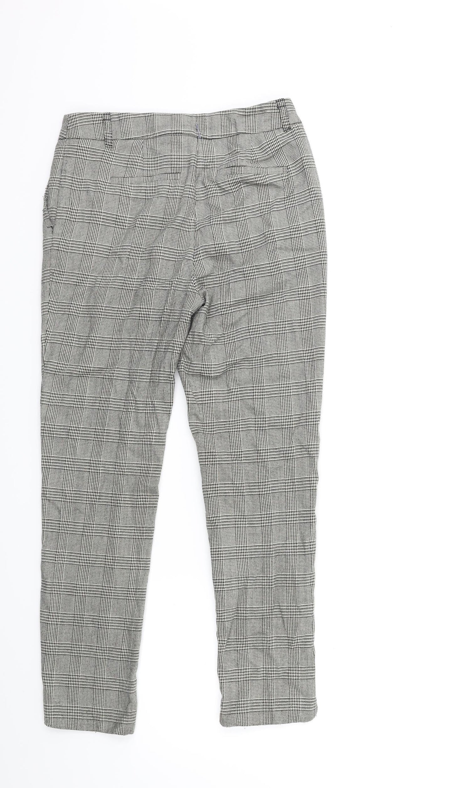 TU Womens Grey Check  Trousers  Size 8 L25 in
