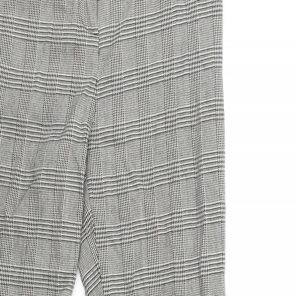 TU Womens Grey Check  Trousers  Size 8 L25 in