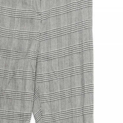TU Womens Grey Check  Trousers  Size 8 L25 in