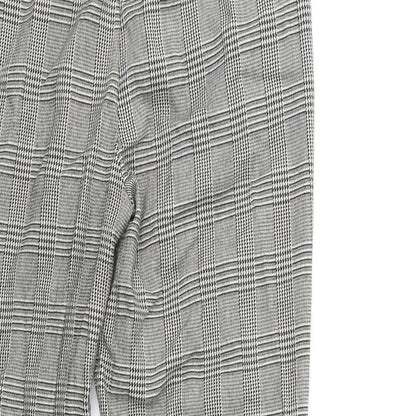 TU Womens Grey Check  Trousers  Size 8 L25 in