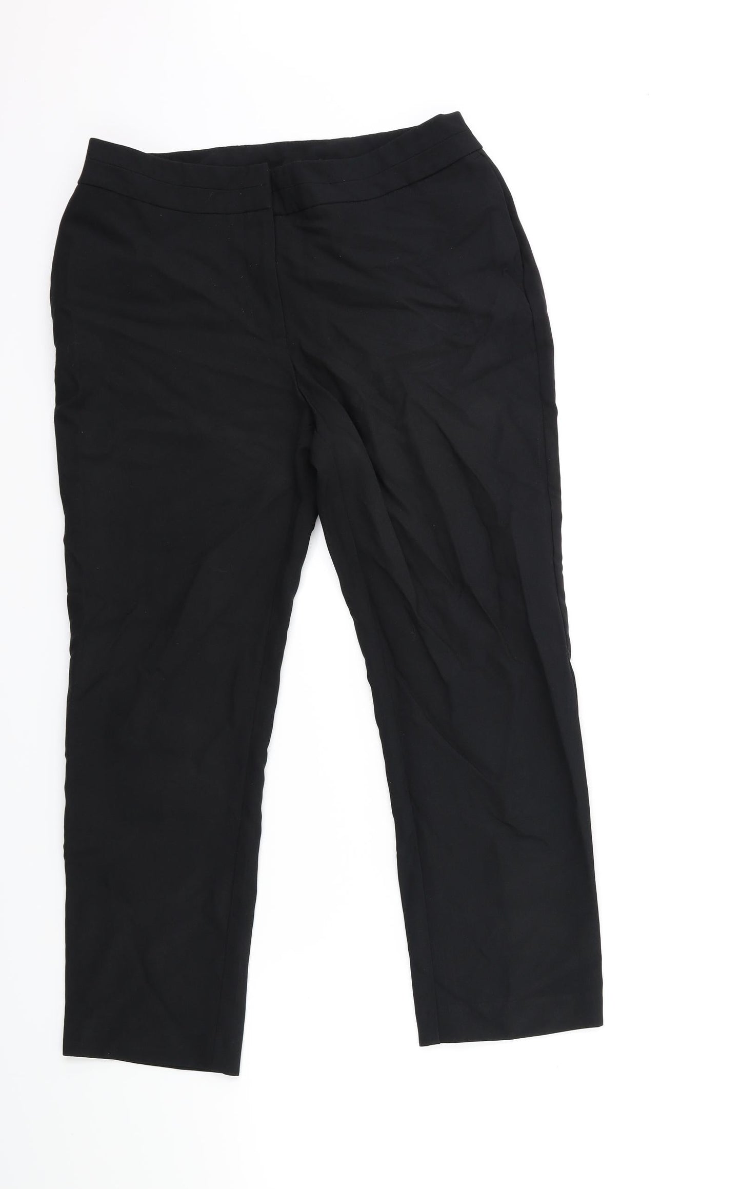 Womens UK Size 10 Preworn Regular Fit  Black Trousers