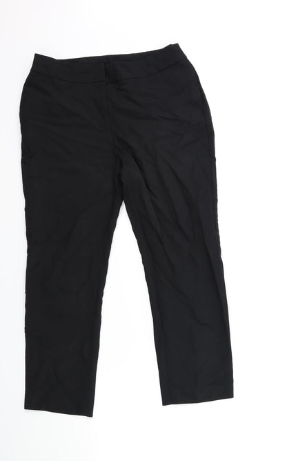 Womens UK Size 10 Preworn Regular Fit  Black Trousers
