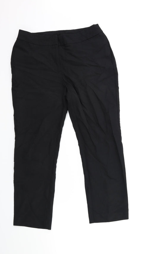Womens UK Size 10 Preworn Regular Fit  Black Trousers