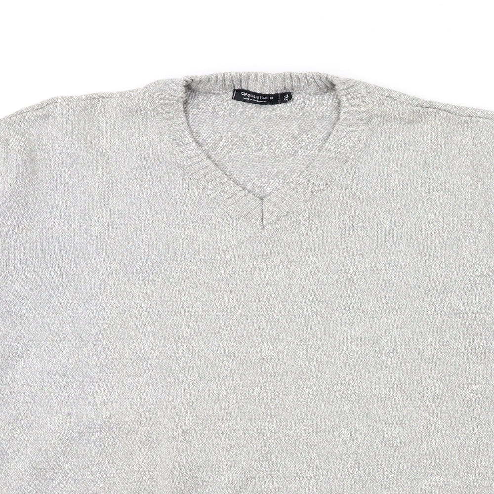 capsule Mens Grey  Knit Pullover Jumper Size 2XL