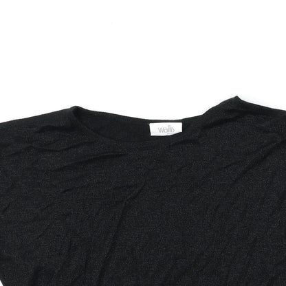 Wallis Womens Black  Knit Pullover Jumper Size S  - Open Shoulder