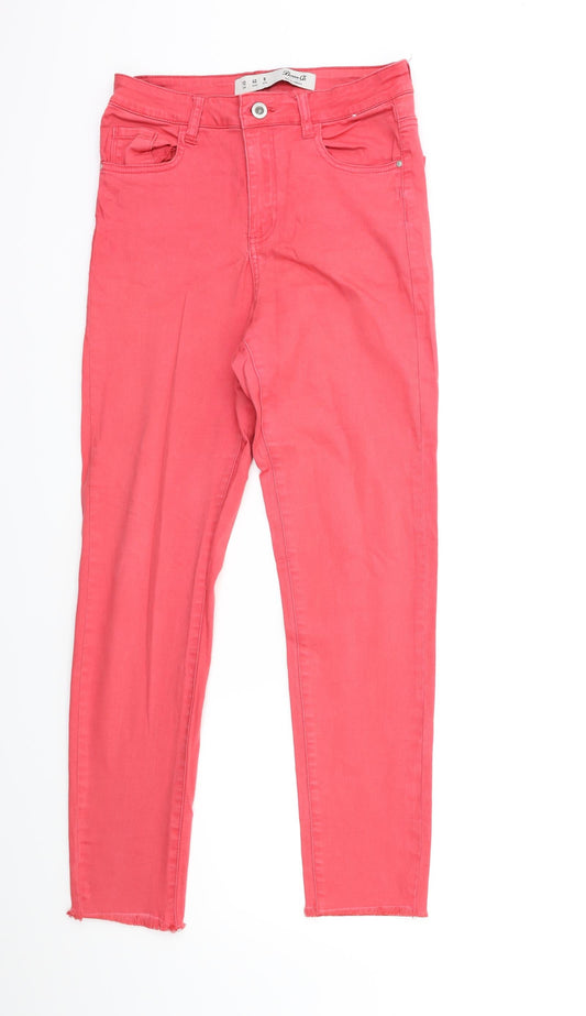 Denim & Co. Womens Red  Denim Skinny Jeans Size 12 L28 in