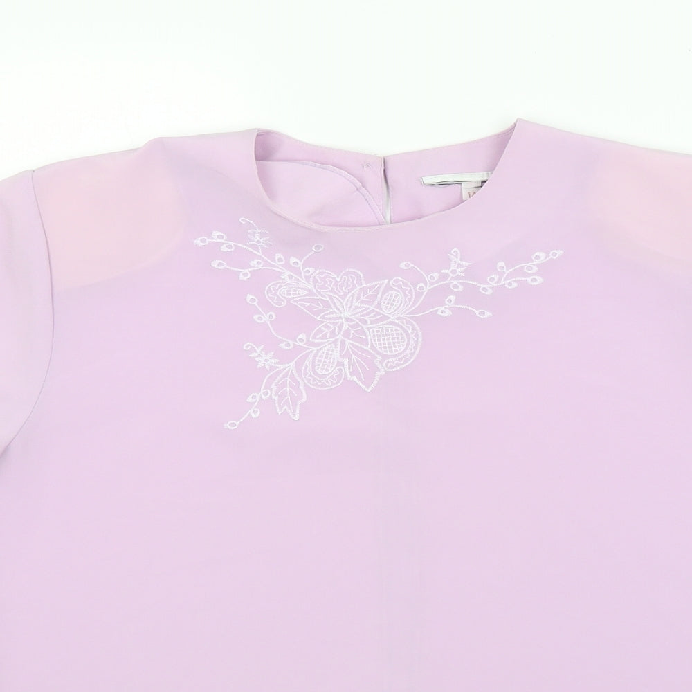 Preworn Womens Purple   Basic Blouse Size 14