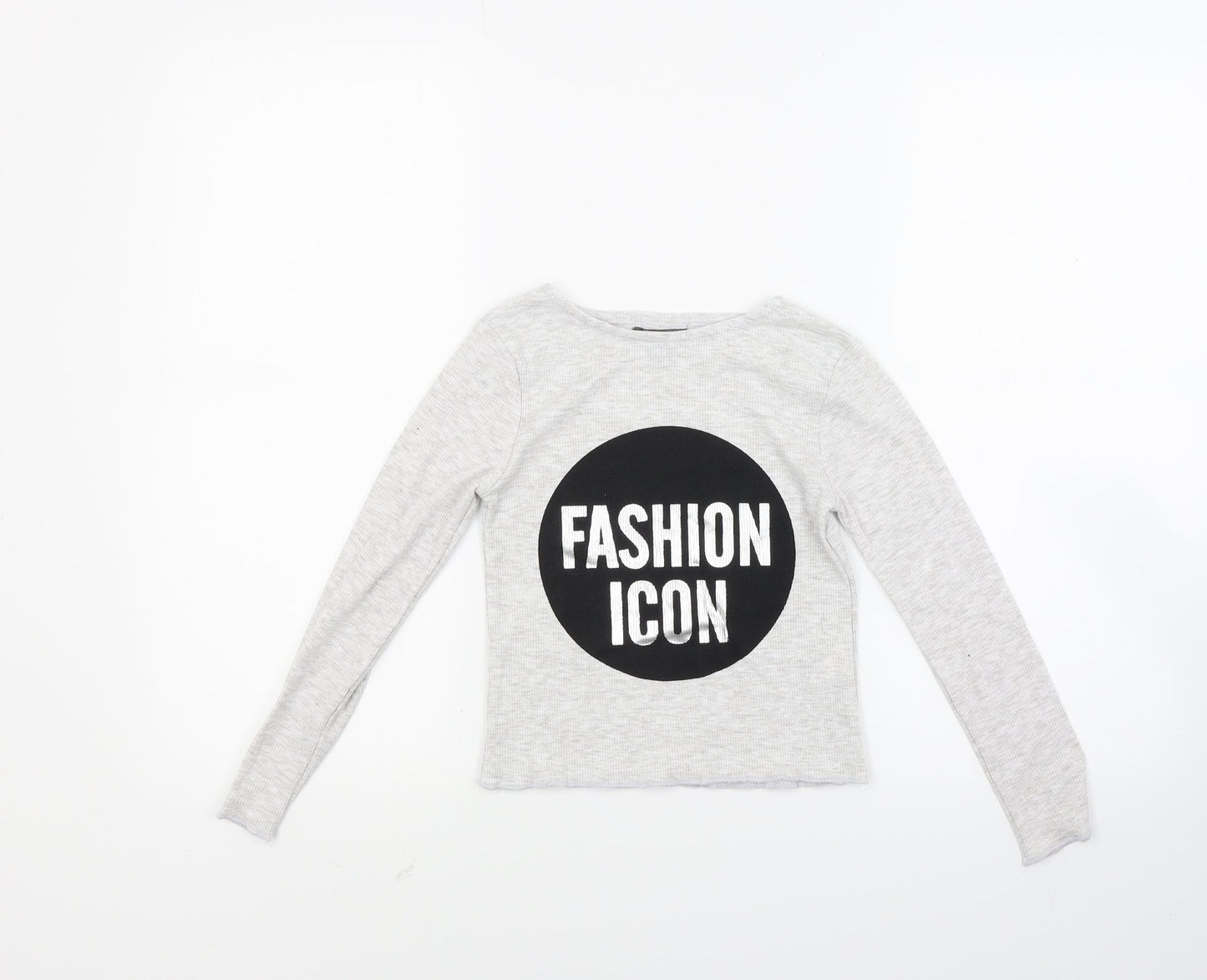 Primark Girls Grey   Pullover Sweatshirt Size 7-8 Years  - Fashion Icon