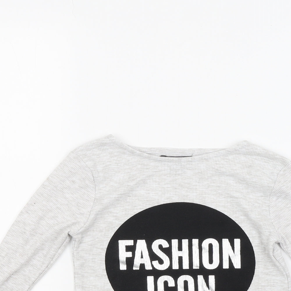 Primark Girls Grey   Pullover Sweatshirt Size 7-8 Years  - Fashion Icon