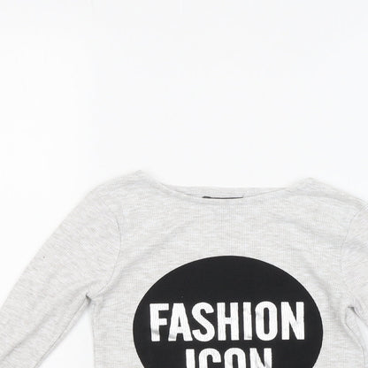 Primark Girls Grey   Pullover Sweatshirt Size 7-8 Years  - Fashion Icon