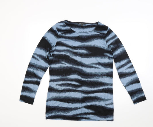 Matalan Womens Blue Striped Knit Pullover Jumper Size 10