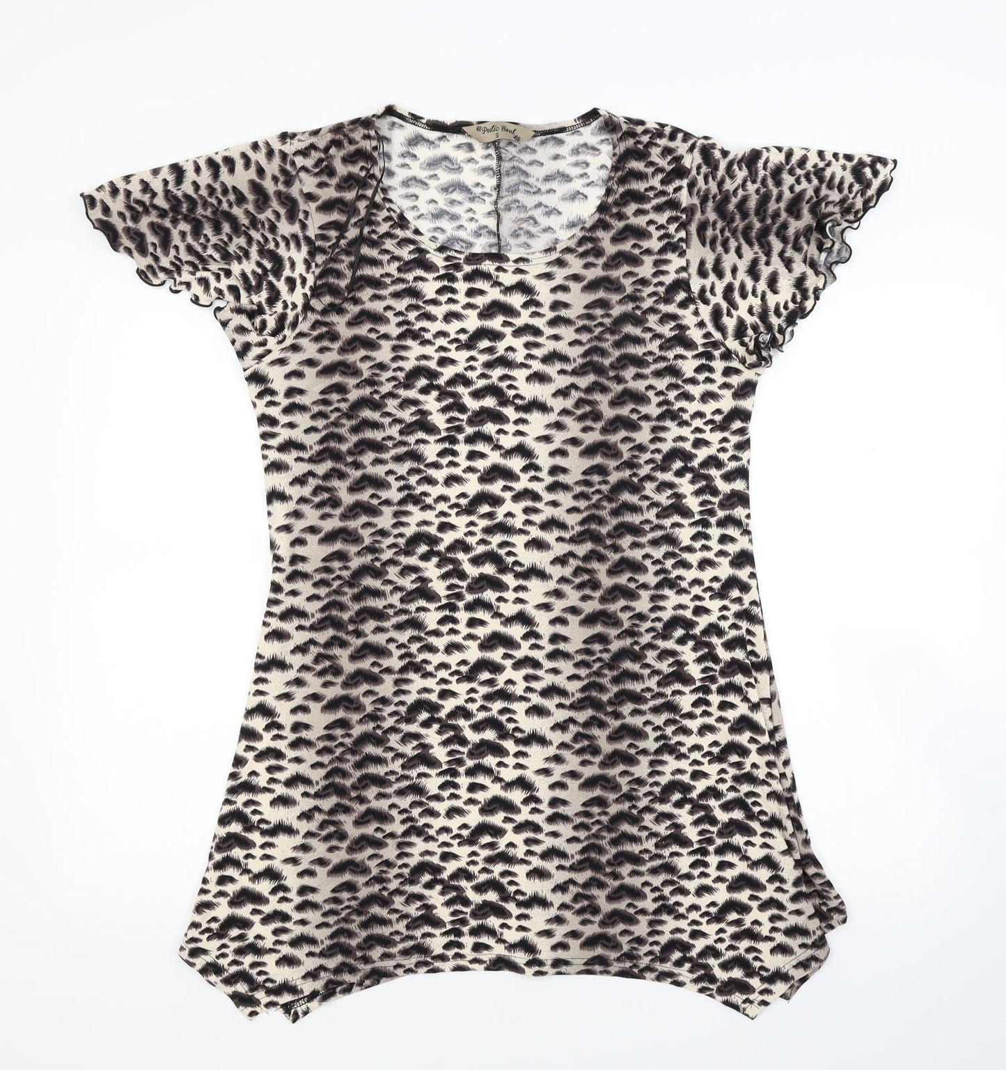 Poetic soul Womens Brown Animal Print  T-Shirt Dress  Size S  - Beach Cover Up