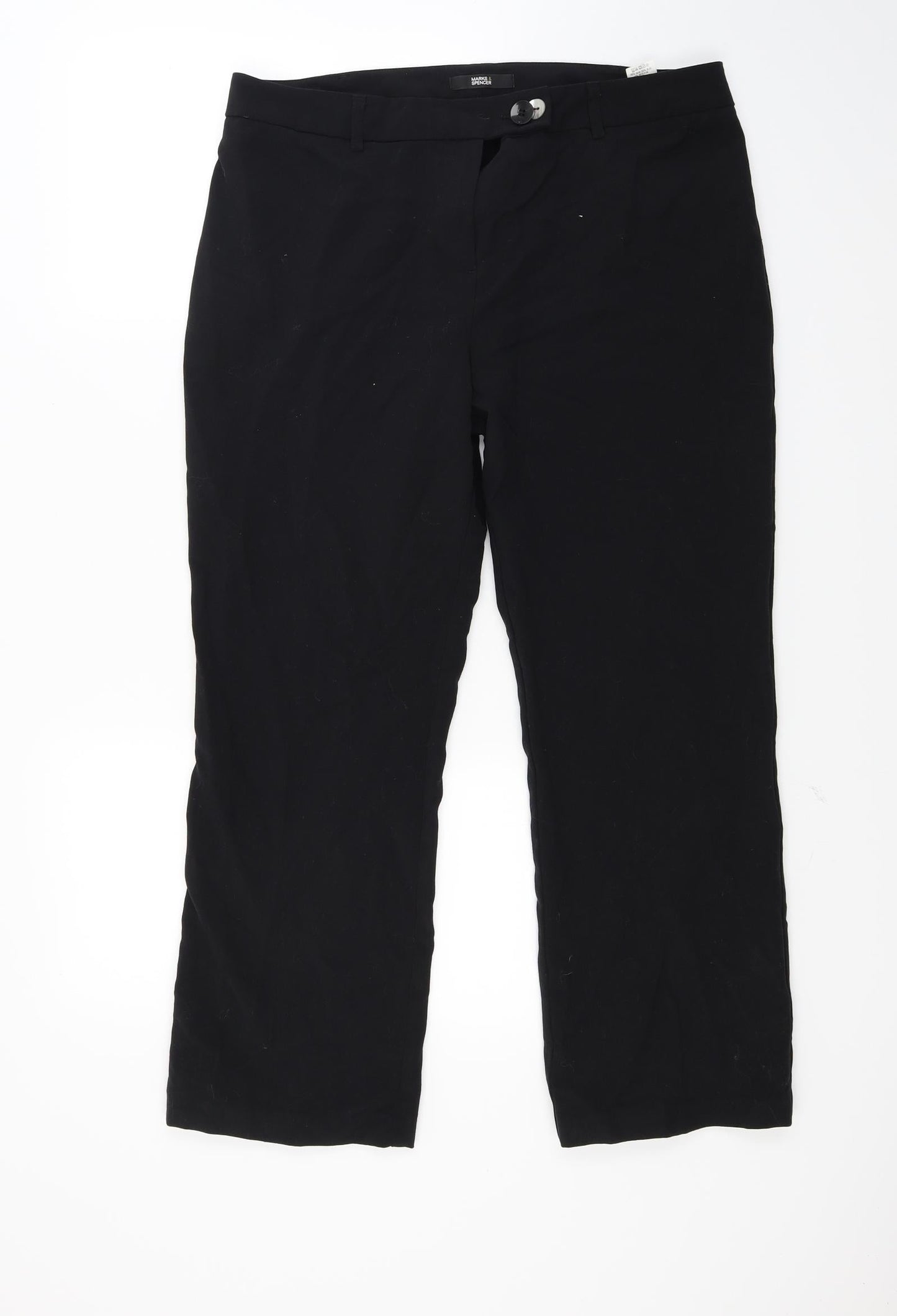 Womens UK Size 14 Marks and Spencer Regular Fit  Black Trousers
