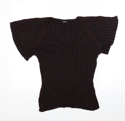 Womens UK Size L M&Co Black Jersey Blouse