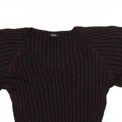 Womens UK Size L M&Co Black Jersey Blouse