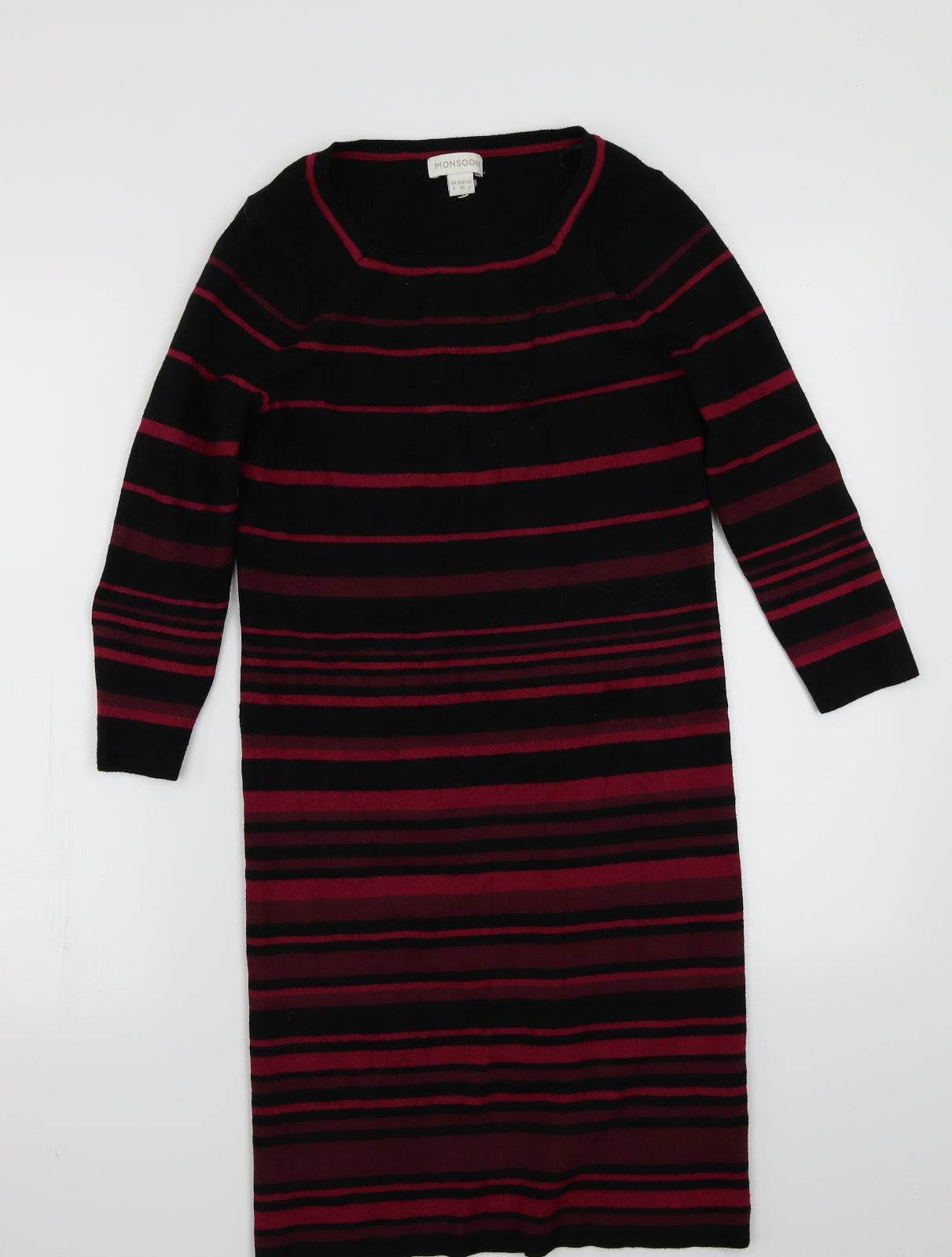 Monsoon Womens Black Striped  A-Line  Size 8