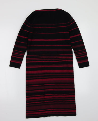 Monsoon Womens Black Striped  A-Line  Size 8