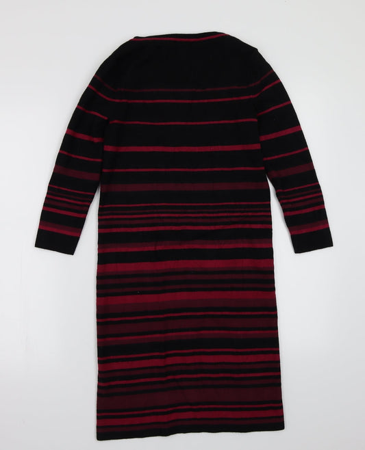 Monsoon Womens Black Striped  A-Line  Size 8
