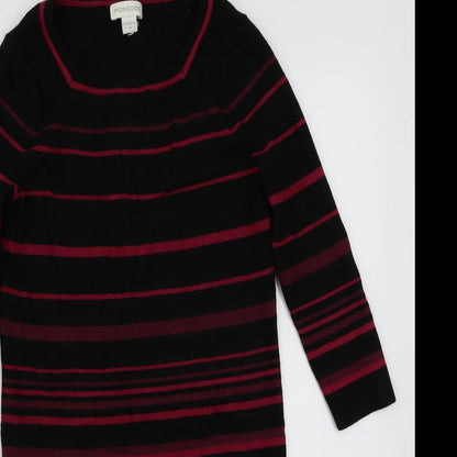 Monsoon Womens Black Striped  A-Line  Size 8