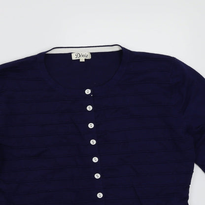 dixie Womens Blue   Cardigan Jumper Size L