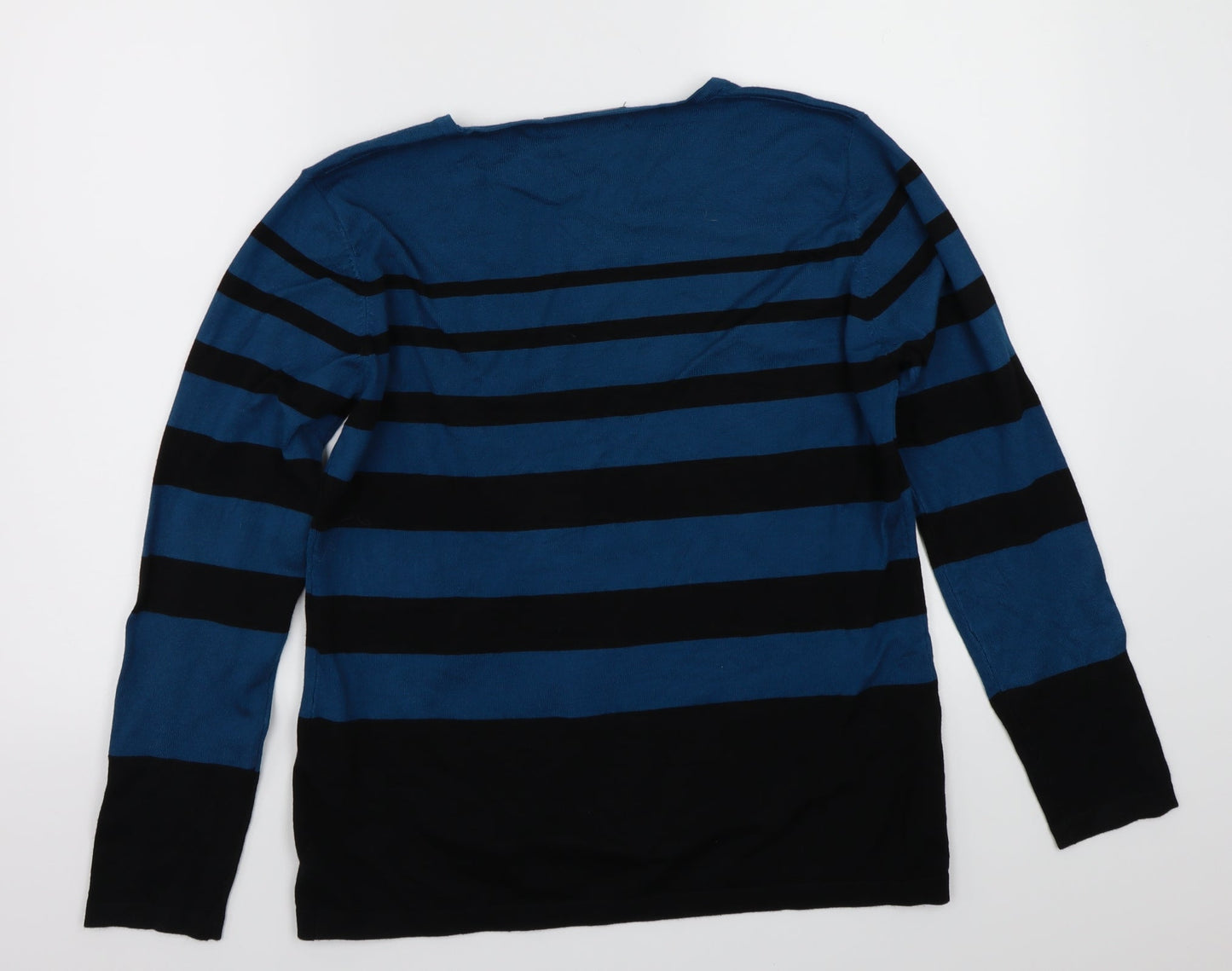 Just Elegance Womens Blue Striped  Pullover Jumper Size S