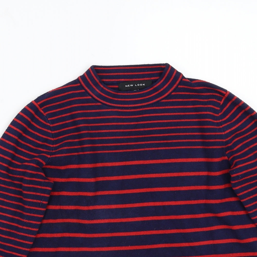 Newlook Womens Blue Striped  Pullover Jumper Size 10