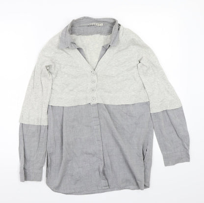 Womens UK Size 2 Kookai Grey Basic Button-Up