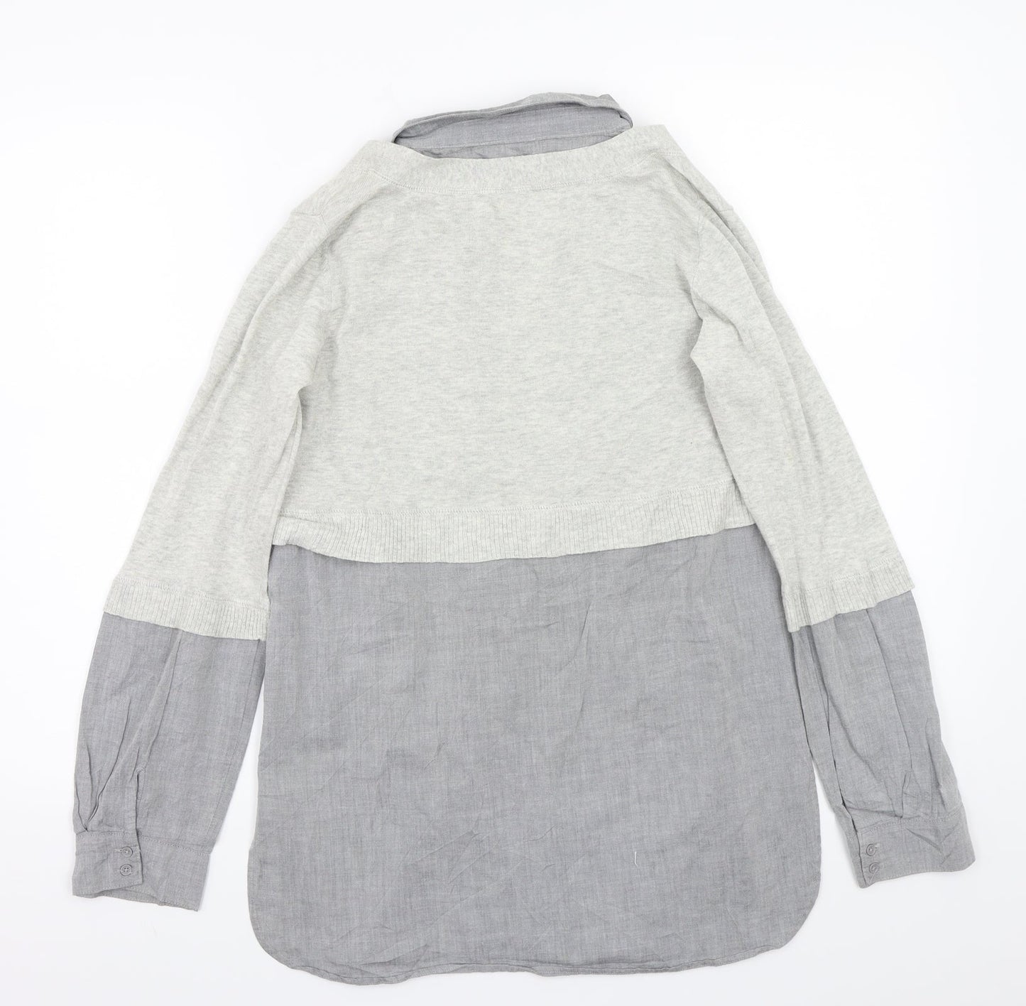 Womens UK Size 2 Kookai Grey Basic Button-Up