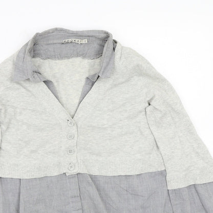 Womens UK Size 2 Kookai Grey Basic Button-Up