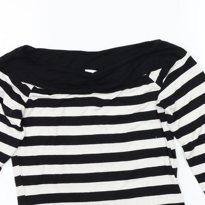 Womens UK Size XS Body Flirt Black Basic T-Shirt
