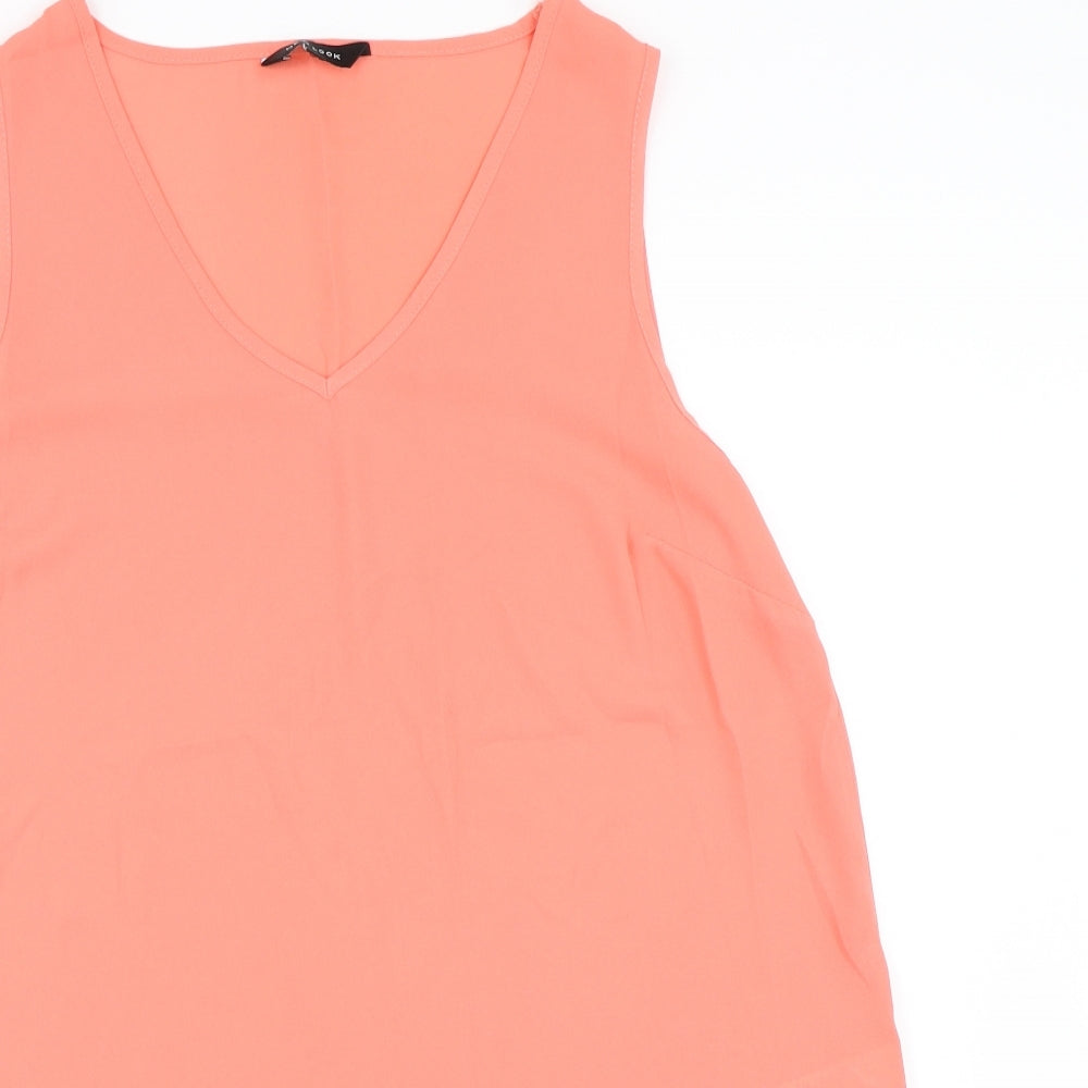 Womens UK Size 12 New Look Pink Basic Tank