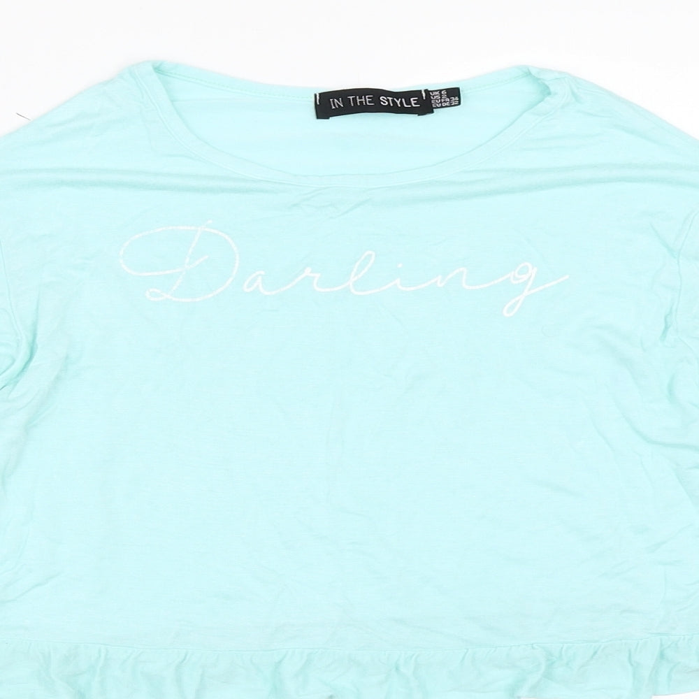 Womens UK Size 6 In the Style Blue Basic T-Shirt