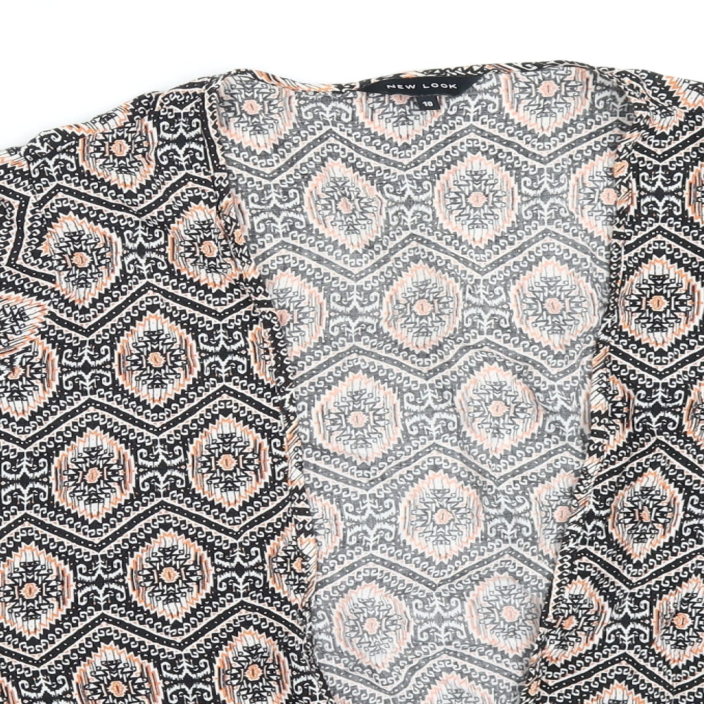 Womens UK Size 10 New Look Multicoloured Basic Blouse
