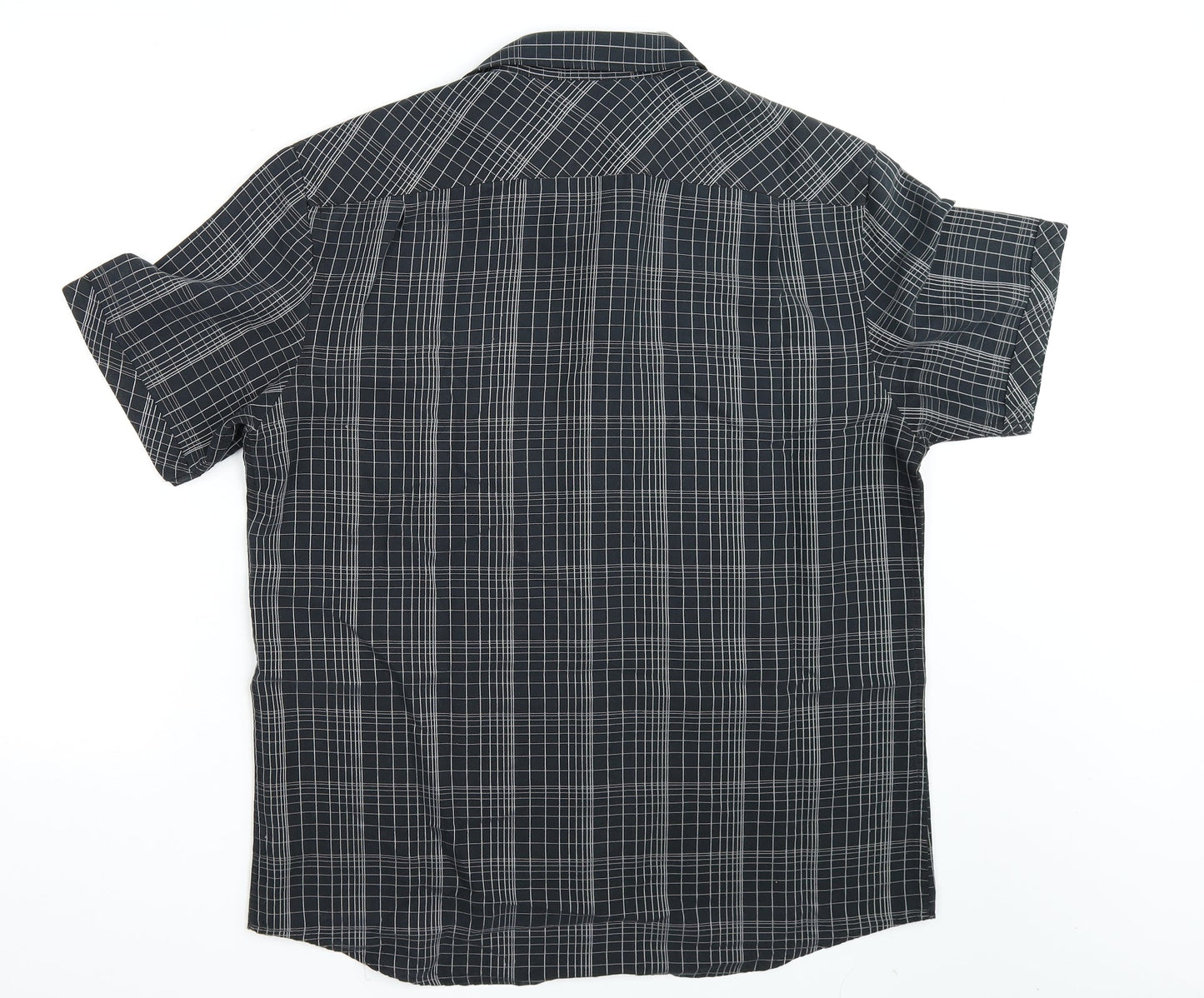 Mens UK Size L NEXT Black  Button-Up Short Sleeve Casual Shirt