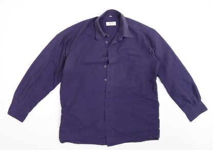 Mens UK Size L CANDA Blue  Button-Up Long Sleeve Casual Shirt
