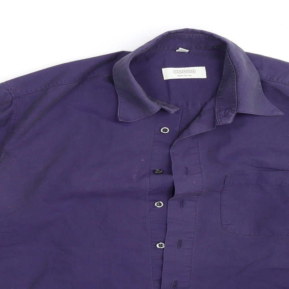 Mens UK Size L CANDA Blue  Button-Up Long Sleeve Casual Shirt