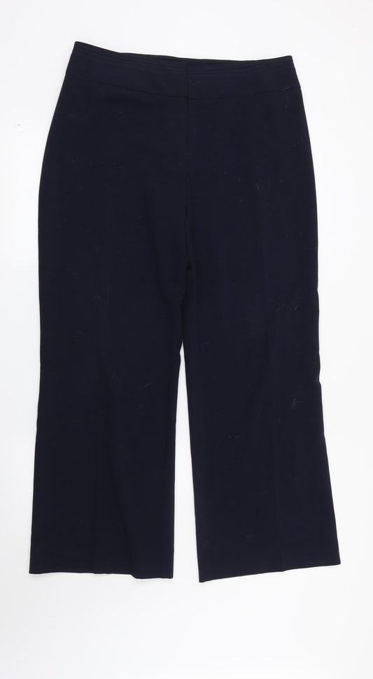 Womens UK Size 12 Marks and Spencer Regular Fit  Blue Trousers